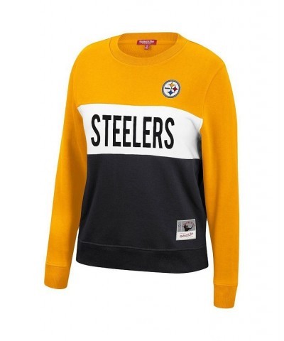 Women's Mitchell and Ness Gold Black Pittsburgh Steelers Color Block Pullover Sweatshirt Gold, Black $30.00 Sweatshirts