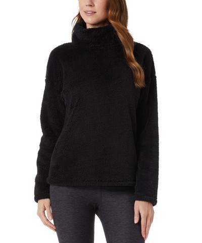 Women's Sherpa Mock-Neck Long-Sleeve Top Black $13.28 Tops