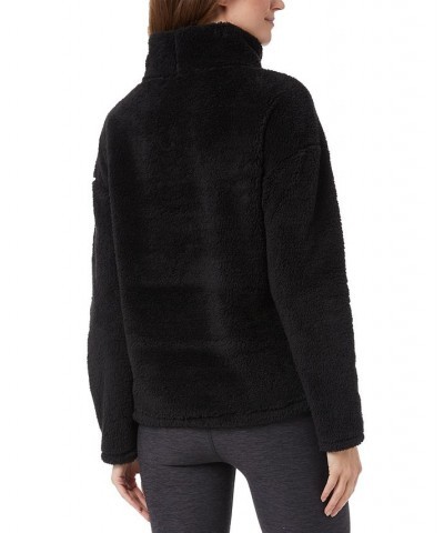 Women's Sherpa Mock-Neck Long-Sleeve Top Black $13.28 Tops