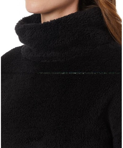 Women's Sherpa Mock-Neck Long-Sleeve Top Black $13.28 Tops