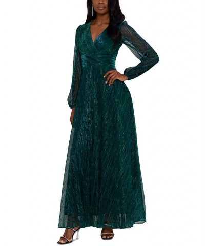 Women's Crinkle-Texture Evening Gown Jade $104.65 Dresses