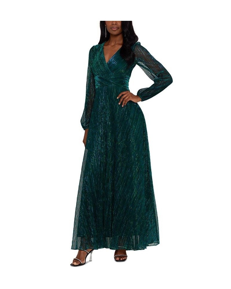 Women's Crinkle-Texture Evening Gown Jade $104.65 Dresses