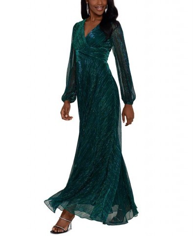 Women's Crinkle-Texture Evening Gown Jade $104.65 Dresses