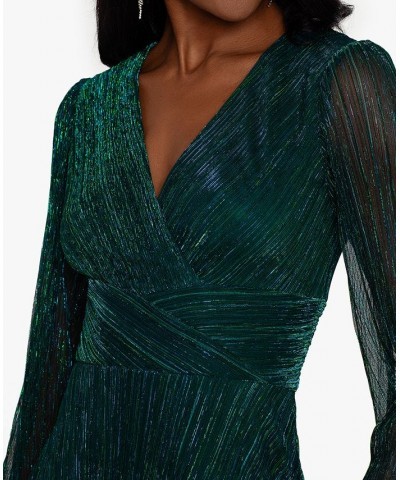 Women's Crinkle-Texture Evening Gown Jade $104.65 Dresses