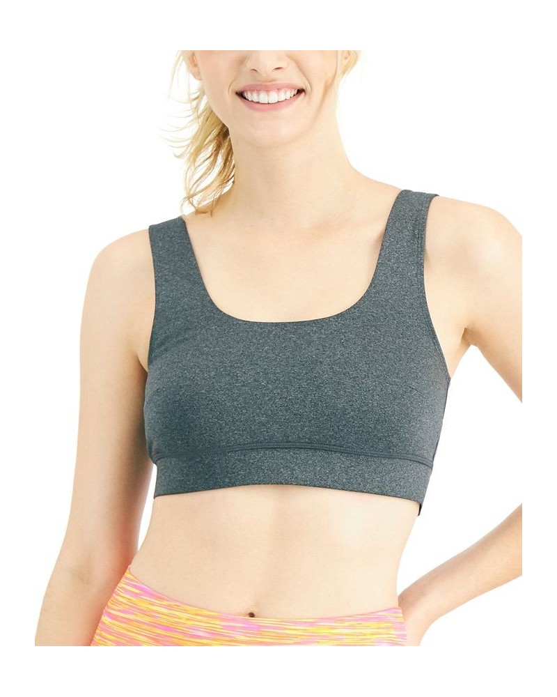 Women's Square-Neck Bralette Grey Black $15.59 Bras