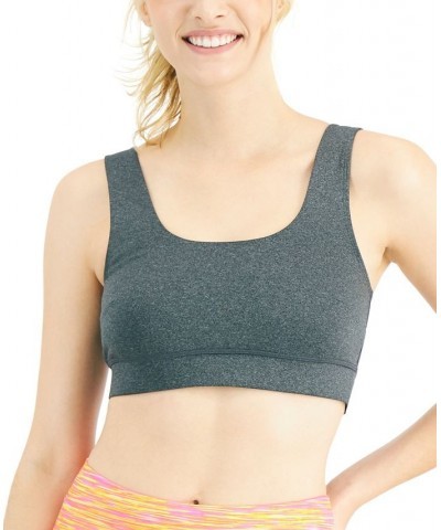 Women's Square-Neck Bralette Grey Black $15.59 Bras