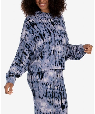 Women's Chloe Kaira Tie Dye Hacci Top Blue $18.15 Sleepwear