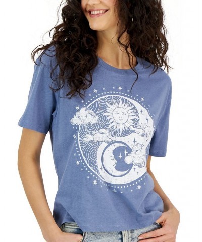 Juniors' Crewneck Yin Yang Celestial Crewneck T-Shirt Infinity $12.00 Tops