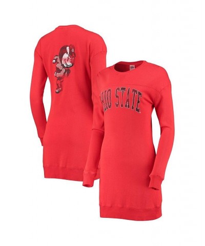 Women's Scarlet Ohio State Buckeyes 2-Hit Sweatshirt Dress Red $28.00 Dresses