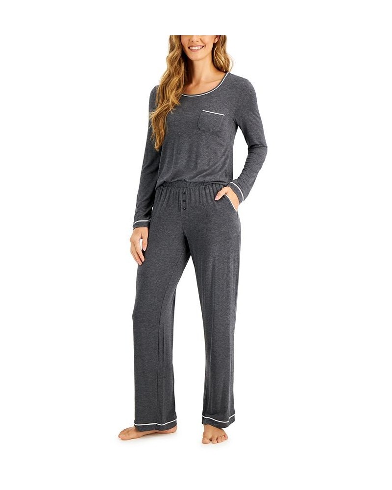 Knit Pajama Set Gray $13.52 Sleepwear