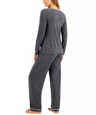 Knit Pajama Set Gray $13.52 Sleepwear