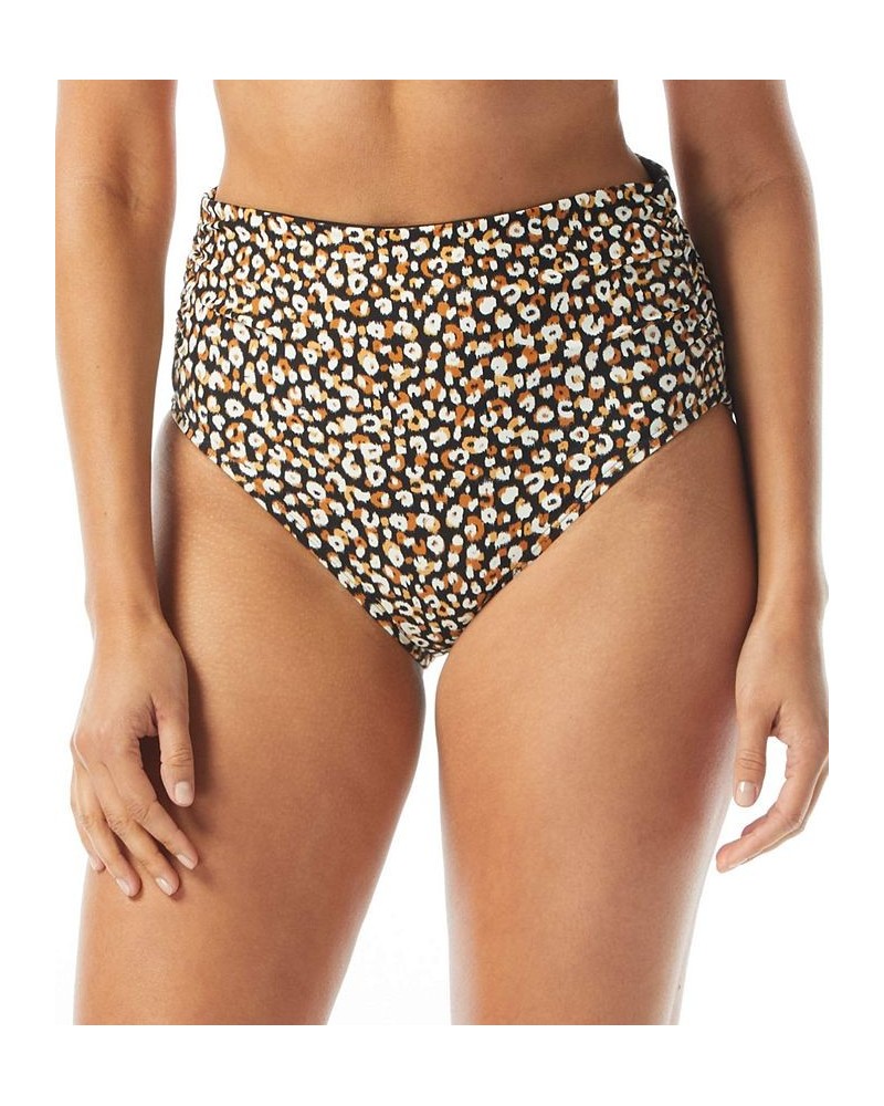 Women's Charisma Bra Sized Pleated Bikini Top & Bottoms Black Animal Print $62.70 Swimsuits