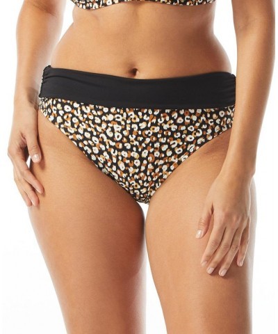 Women's Charisma Bra Sized Pleated Bikini Top & Bottoms Black Animal Print $62.70 Swimsuits