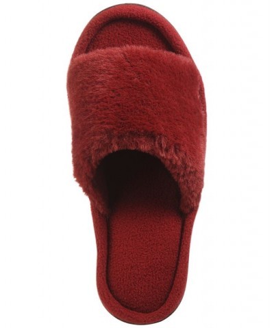 Women's Laurel Faux Fur Slide Slippers Brown $10.12 Shoes