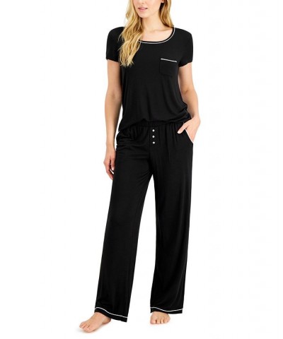 Women's Ultra-Soft Pajama Set Black $17.36 Sleepwear