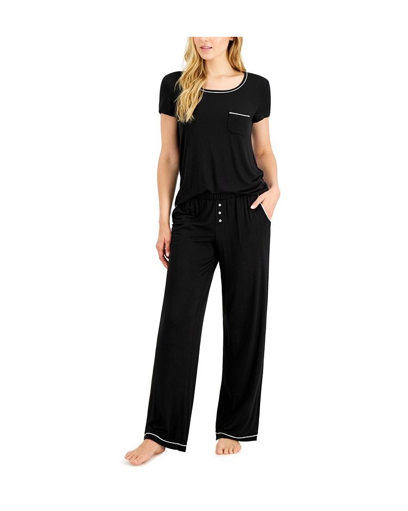 Women's Ultra-Soft Pajama Set Black $17.36 Sleepwear