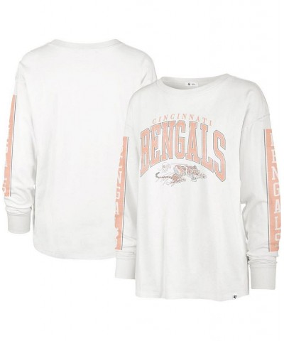 Women's White Cincinnati Bengals Statement Long Sleeve T-shirt White $26.65 Tops