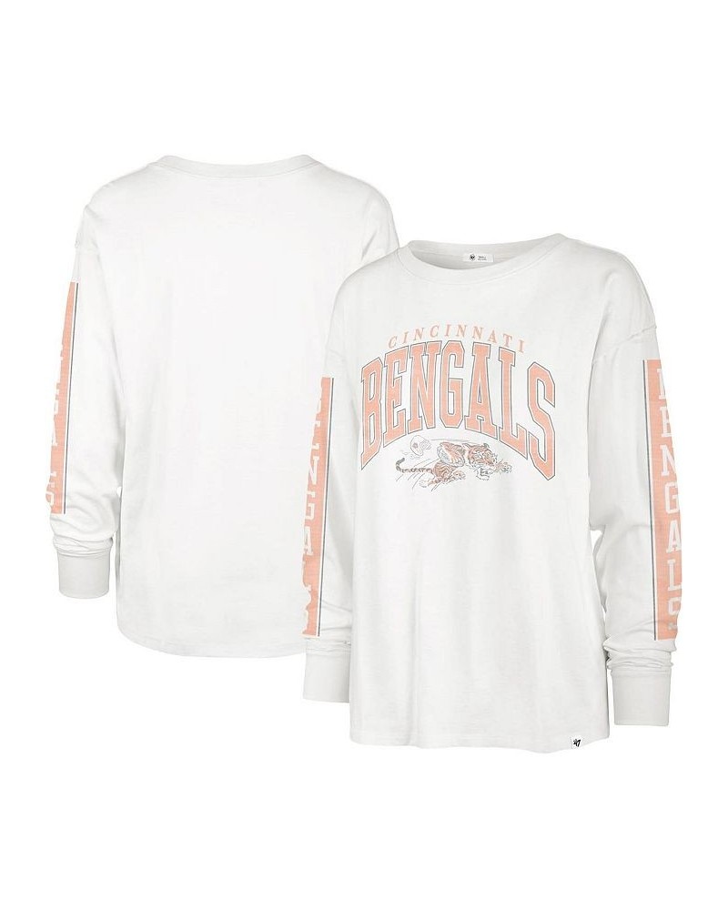 Women's White Cincinnati Bengals Statement Long Sleeve T-shirt White $26.65 Tops