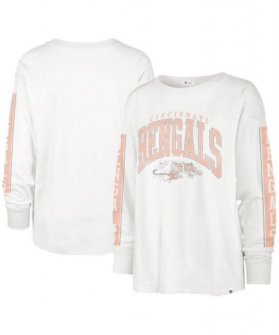 Women's White Cincinnati Bengals Statement Long Sleeve T-shirt White $26.65 Tops