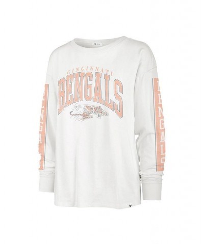 Women's White Cincinnati Bengals Statement Long Sleeve T-shirt White $26.65 Tops