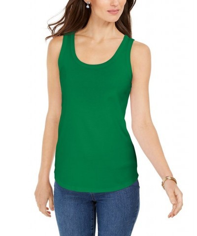 Women's Supima Cotton Scoop-Neck Tank Top Bright Pine $12.74 Tops