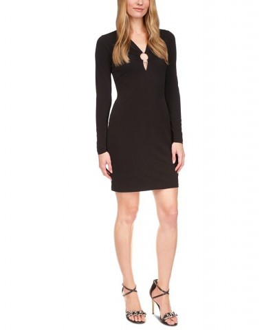 Women's Cut-Out Long-Sleeve Dress Black $29.67 Dresses