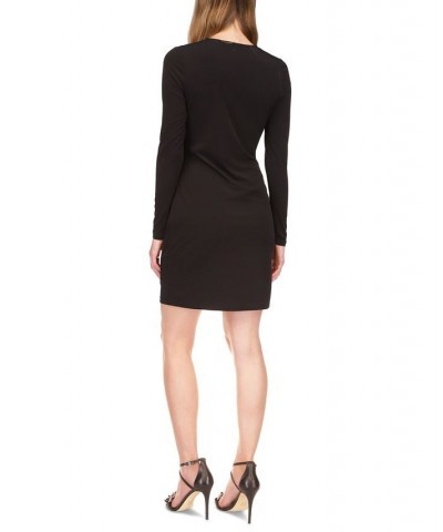 Women's Cut-Out Long-Sleeve Dress Black $29.67 Dresses