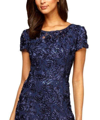 Rosette A-Line Gown Blue $114.39 Dresses