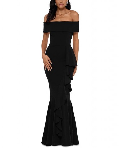 Petite Off-The-Shoulder Mermaid Gown Black $86.70 Dresses