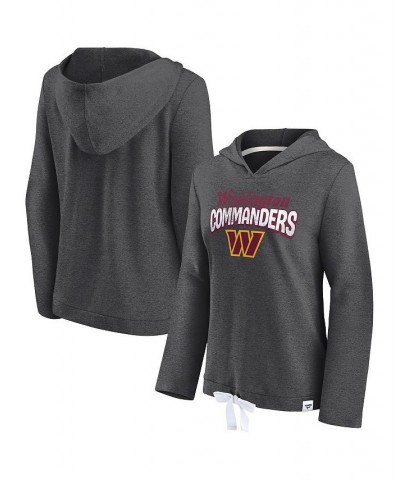 Women's Branded Heathered Charcoal Washington Commanders First Team Flowy Pullover Hoodie Gray $37.50 Sweatshirts