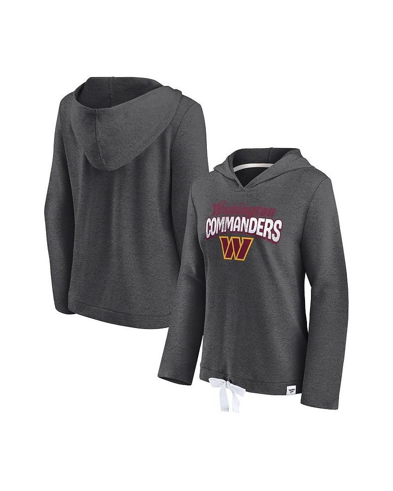 Women's Branded Heathered Charcoal Washington Commanders First Team Flowy Pullover Hoodie Gray $37.50 Sweatshirts