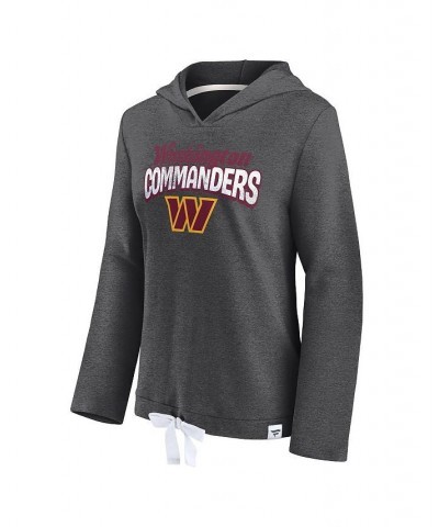 Women's Branded Heathered Charcoal Washington Commanders First Team Flowy Pullover Hoodie Gray $37.50 Sweatshirts