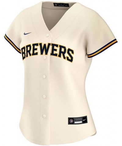 Women's Christian Yelich Cream Milwaukee Brewers Home Replica Player Jersey Cream $62.35 Jersey