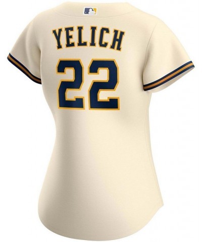 Women's Christian Yelich Cream Milwaukee Brewers Home Replica Player Jersey Cream $62.35 Jersey