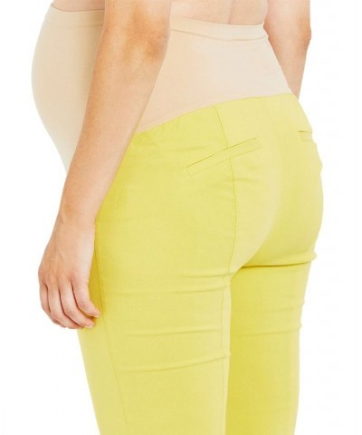 The Maia Skinny Ankle Maternity Pants Yellow $20.00 Pants