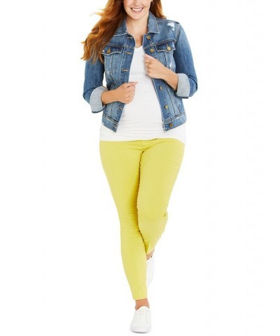 The Maia Skinny Ankle Maternity Pants Yellow $20.00 Pants