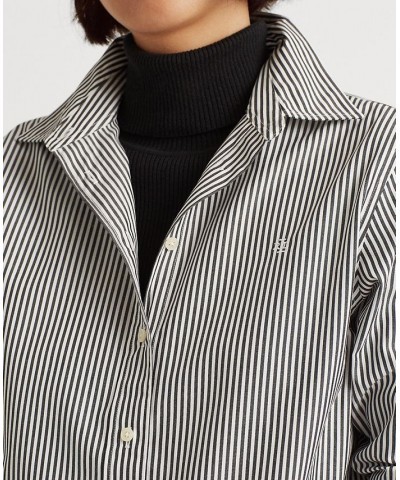 Non-Iron Straight-Fit Shirt Regular & Petite Black/White $54.73 Tops