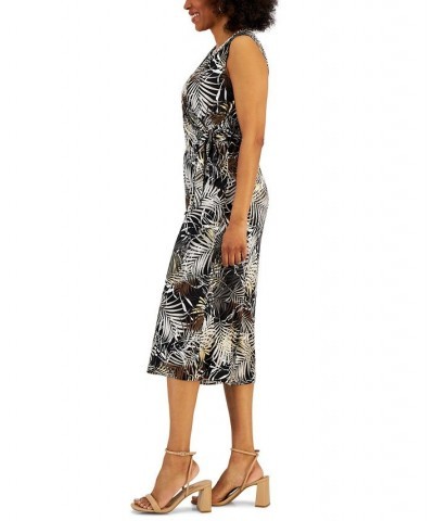 Petite Printed Cropped Wide-Leg Jumpsuit Grey $44.50 Pants