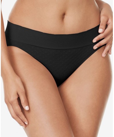 Warners No Pinching No Problems Seamless Polka Dot Jacquard Bikini RV8131P Black $9.41 Panty