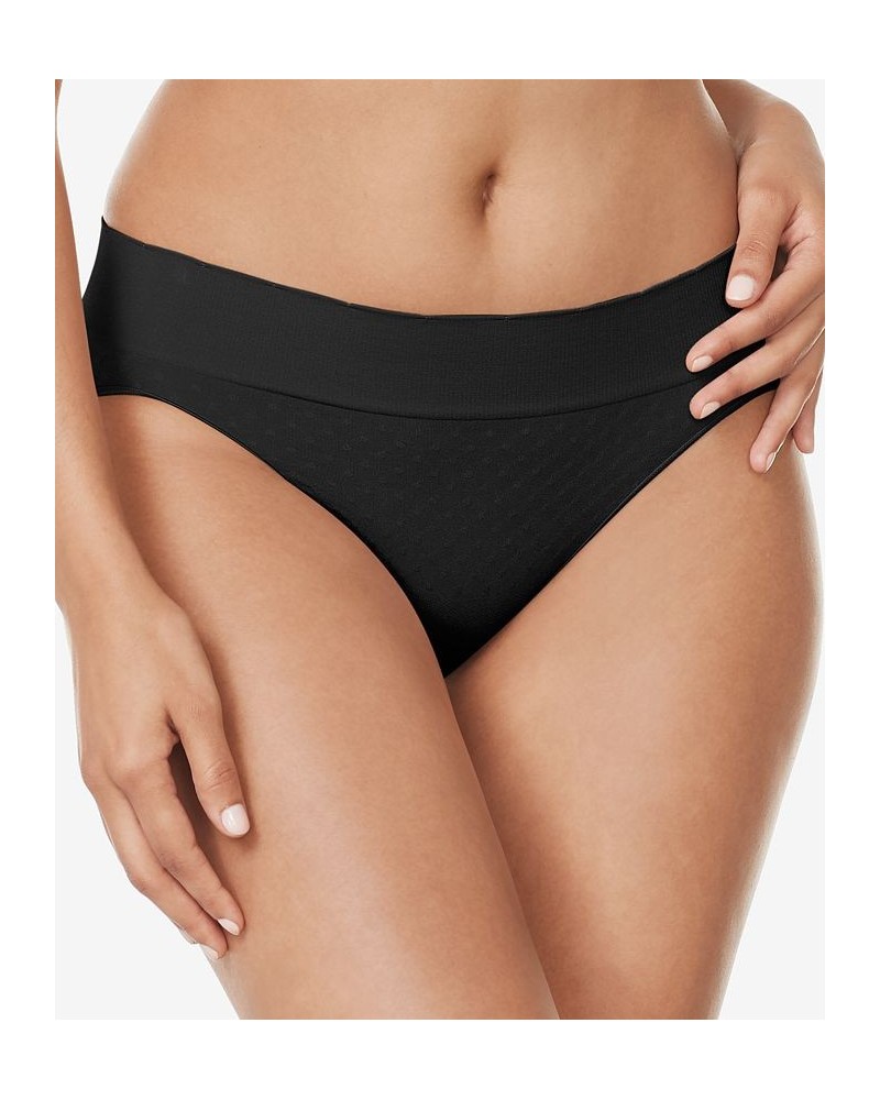 Warners No Pinching No Problems Seamless Polka Dot Jacquard Bikini RV8131P Black $9.41 Panty