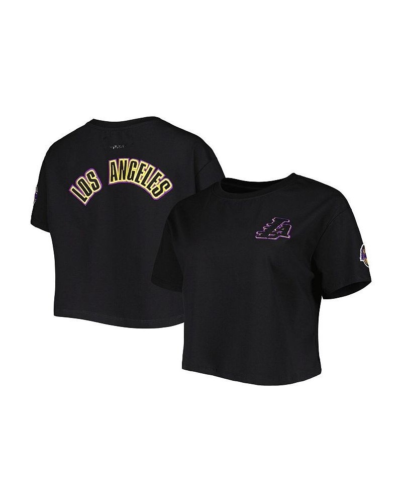 Women's Black Los Angeles Lakers Classics Boxy T-shirt Black $20.50 Tops