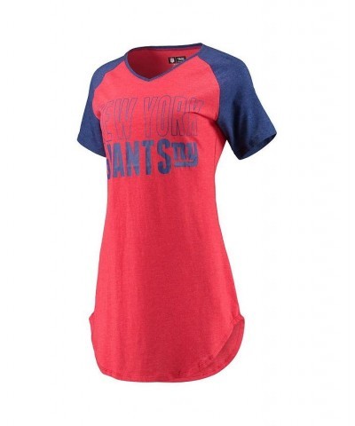 Women's Red Heathered Royal New York Giants Meter Raglan V-Neck Knit Nightshirt Red, Heathered Royal $30.67 Pajama