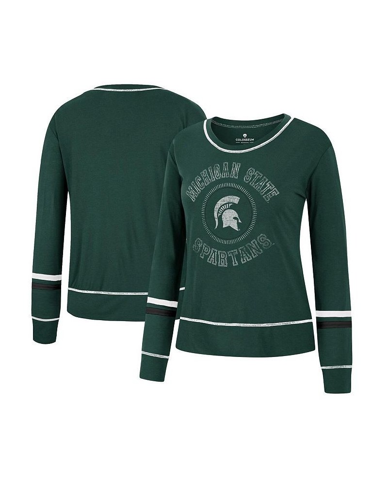 Women's Green Michigan State Spartans Heathrow Super Soft Long Sleeve T-shirt Green $24.29 T-Shirts