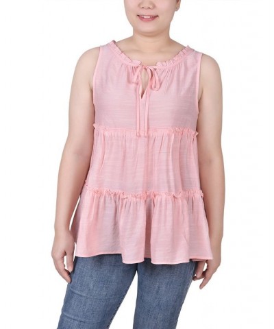Petite Sleeveless Tiered Blouse Crystal Pink $29.64 Tops