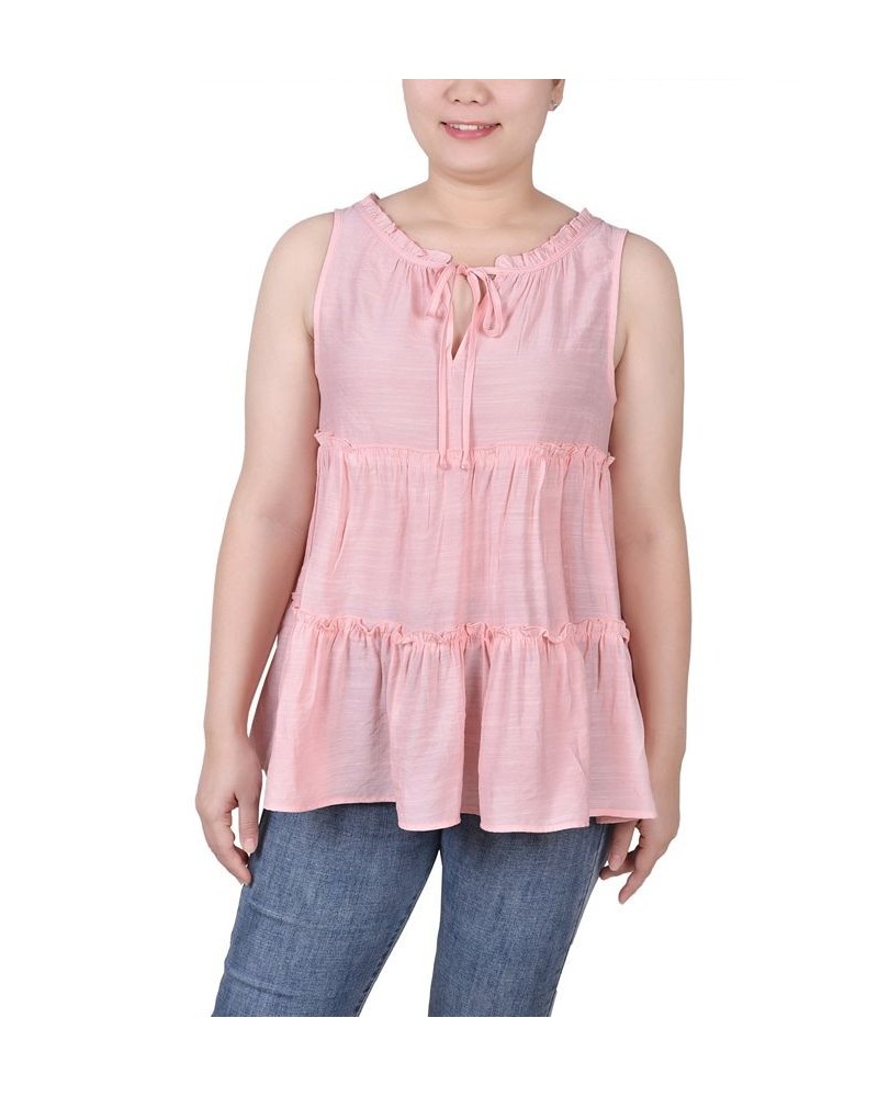 Petite Sleeveless Tiered Blouse Crystal Pink $29.64 Tops