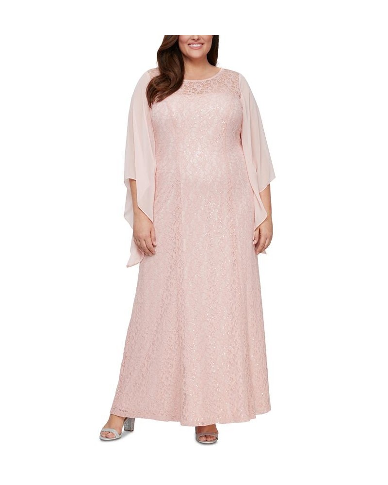 Plus Size Sequin Gown Faded Rose $82.34 Dresses