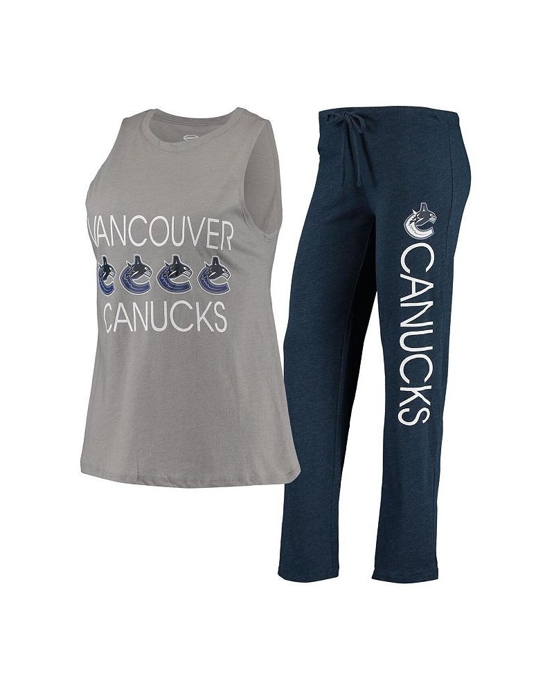 Women's Gray Navy Vancouver Canucks Meter Tank Top and Pants Sleep Set Gray, Navy $29.25 Pajama