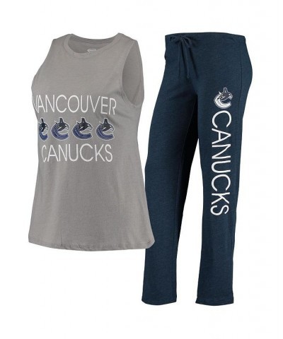 Women's Gray Navy Vancouver Canucks Meter Tank Top and Pants Sleep Set Gray, Navy $29.25 Pajama