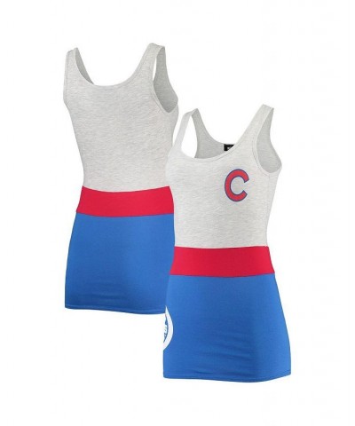 Women's Heather Gray Chicago Cubs Tri-Blend Tank Top Heather Gray $25.47 Tops
