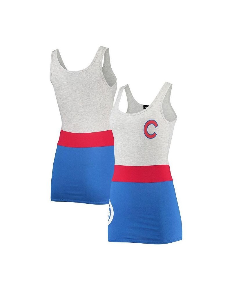 Women's Heather Gray Chicago Cubs Tri-Blend Tank Top Heather Gray $25.47 Tops